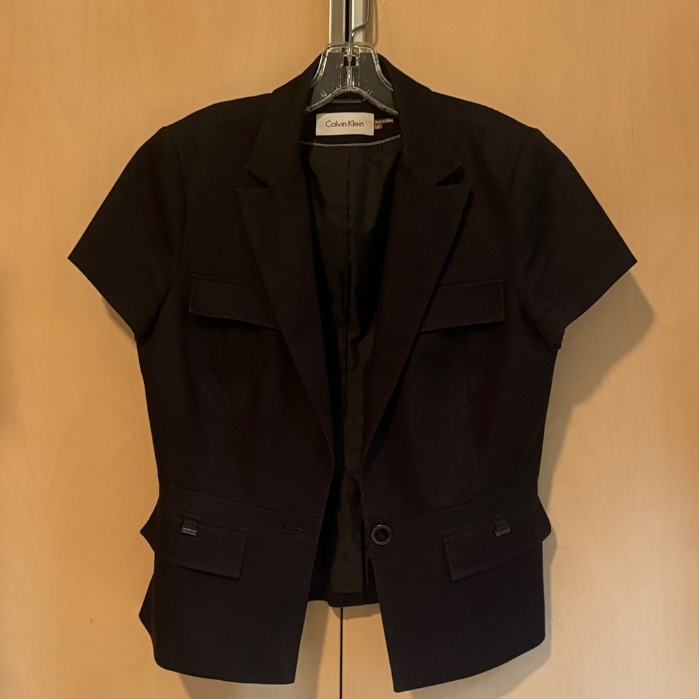 Calvin Klein Women's Black Short Sleeve Blazer